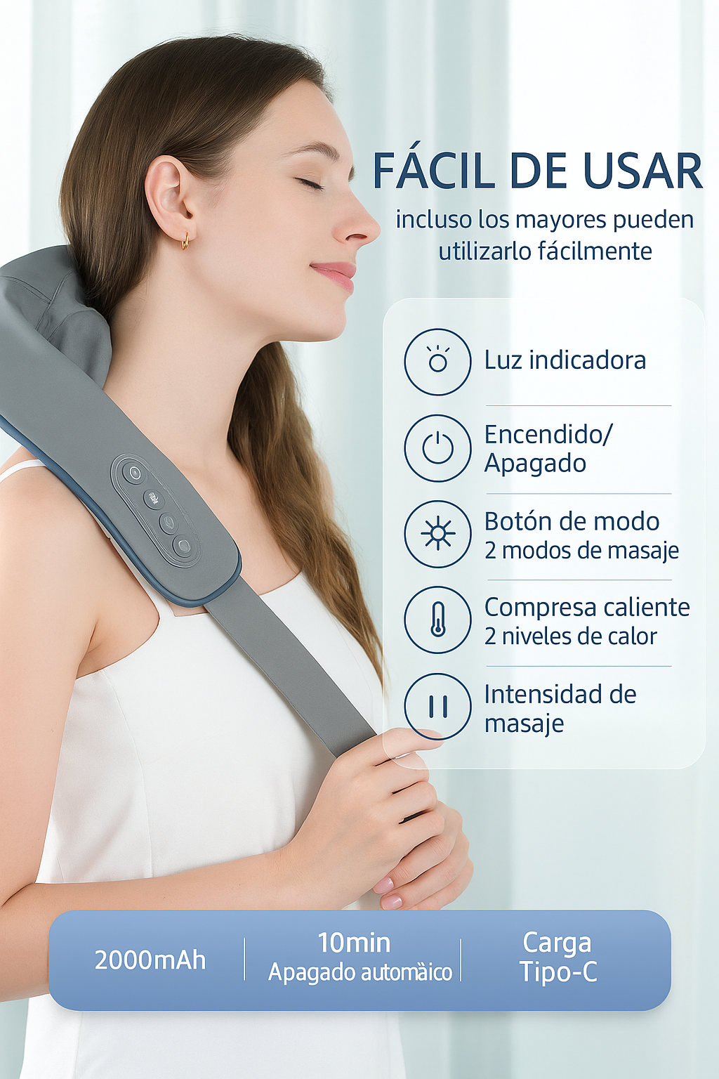 Shiatsu Masajeador de Cuello y Hombros